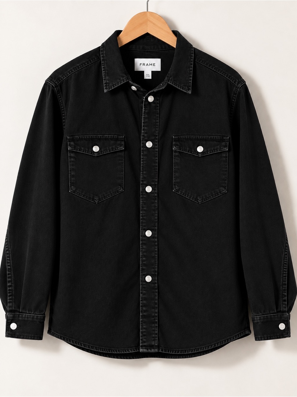 Frame Denim Black Denim Shirt Jacket